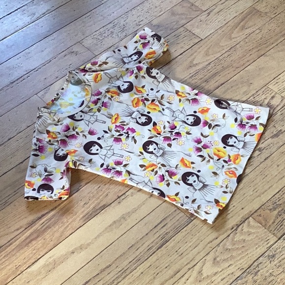 Unique 60s vintage short sleeve printed top - Picture 1 of 4